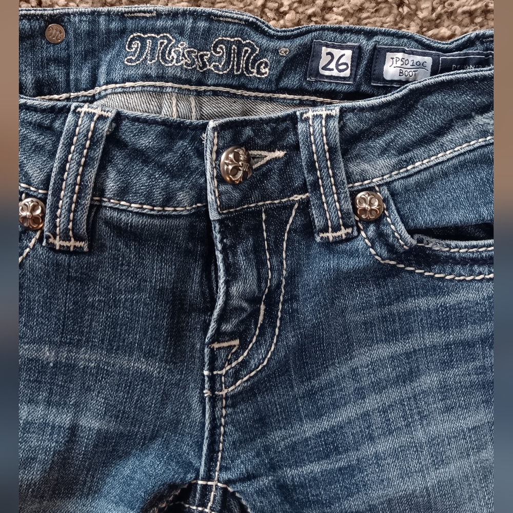 Miss Me Jeans, size 26, bootcut, blue jeans.